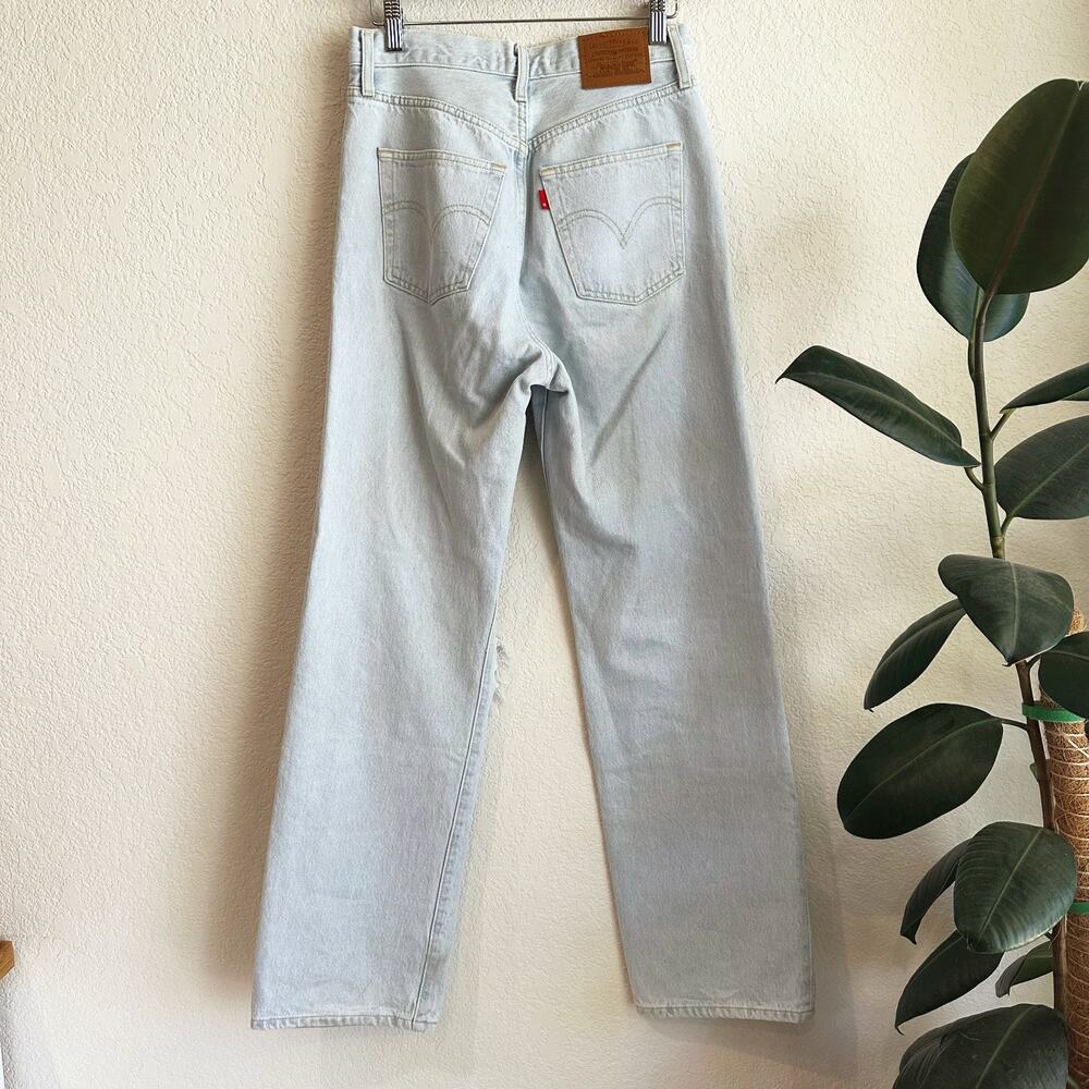 Levi's Womens Ribcage Straight Ankle Jeans Size 26 Premium Button Fly Distressed - Picture 4 of 10
